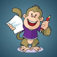 monkey man cartoon vector pro illustration