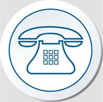 Stroke Style Old Phone Icon Vector Graphic