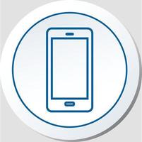 Stroke Style Phone Icon Vector Graphic