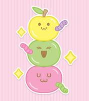 vector de ilustración de etiqueta engomada de dibujos animados de fruta de estilo kawaii divertido sin título-1