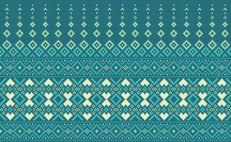 Geometric ethnic pattern, Vector embroidery geometry background, Pixel endless geometric style