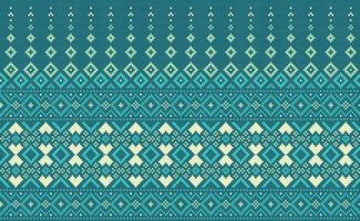 Geometric ethnic pattern, Vector embroidery geometry background, Pixel endless geometric style