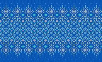 Vector cross stitch ornament background, Knitted ethnic pattern, Embroidery seamless geometry style