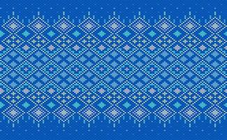 Vector cross stitch ornament background, Knitted ethnic pattern, Embroidery seamless geometry style