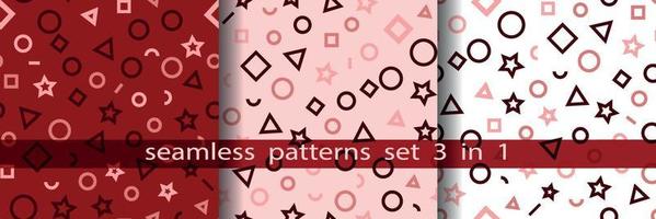 Abstract geometric patterns. seamless patterns set, abstract geometric shapes. vector