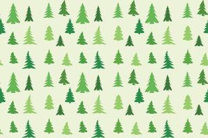 Christmas seamless pattern, light green background. green fir, spruce trees. Vector illustration.