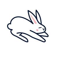 vector drawing of a jumping rabbit on a white background