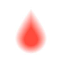 Icon of a drop of blood. Isolated on white vector illustration with blur effect