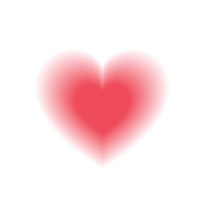 Heart icon. Isolated on white vector illustration with blur effect