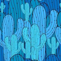 Vector seamless pattern with cactus