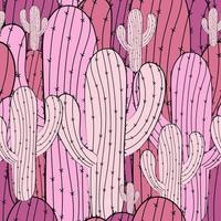 patrón transparente de vector con cactus
