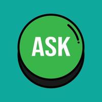 Ask Button Filled Icon vector