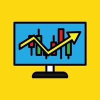Stock Market Filled Icon vector
