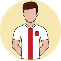 icono lleno de camiseta de fútbol de polonia vector