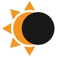 Sun Eclipse Flat Icon vector