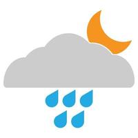 Night Rainy Flat Icon vector