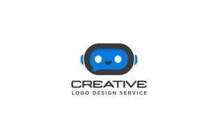 Chat bot or robot head also robot logo vector template