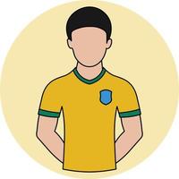 icono lleno de camiseta de fútbol de brasil vector