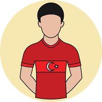 icono lleno de camiseta de fútbol de turquía vector