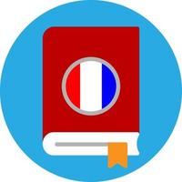 icono plano del libro de idioma francés vector