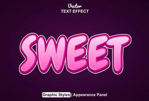 sweet text effect with graphic style and editable. vector