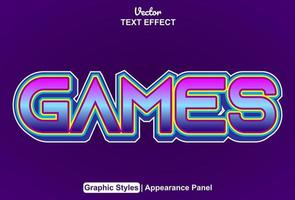 Games text effects with graphic style and editable. vector