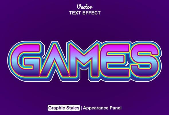 Games text effects with graphic style and editable.