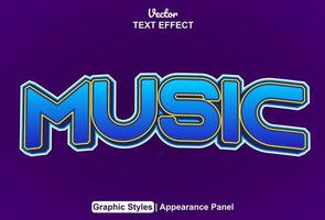 music text effect with graphic style and editable. vector