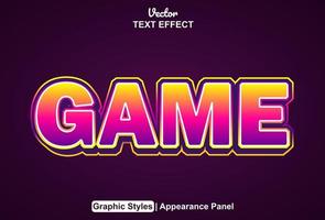 Game text effects with graphic style and editable. vector