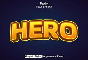 hero text effect with graphic style and editable. vector