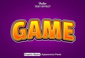 Game text effects with graphic style and editable. vector