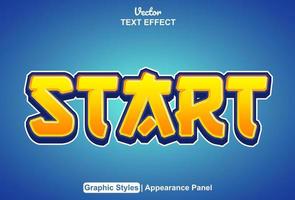 start text effect with graphic style and editable. vector