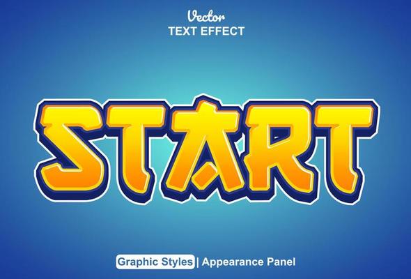 start text effect with graphic style and editable.