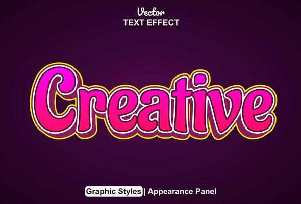 creative text effect with graphic style and editable.