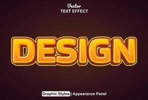 design text effect with graphic style and editable. vector