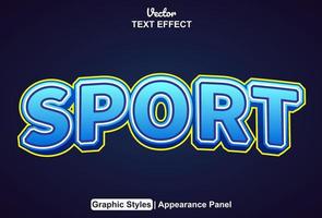 sport text effect with graphic style and editable. vector