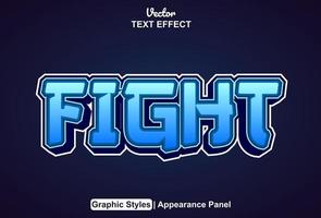 fight text effect with graphic style and editable. vector