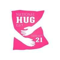 Happy Hug Day. National Hug Greetings. Affection Event vector