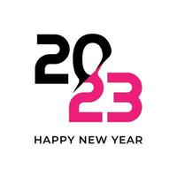 Happy New Year 2023 Text sliced minimalist vector