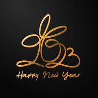 2023 Typography Text Logo with a rabbit Concept Happy New Year vector