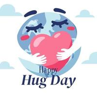 Happy Hug Day. National Hug Greetings. Affection Event vector