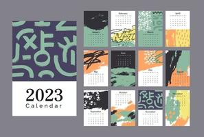 Abstract 2023 New Year Calendar Template Design vector