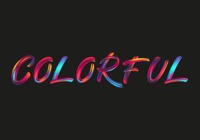 colorful typography font on black background vector