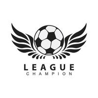 soccer ball creative design with wings. Vector ball icon logo
