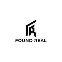 Abstract initial letter FR or RF logo in black color isolated in white background applied for real estate firm logo also suitable for the brands or companies have initial name RF or FR. vector