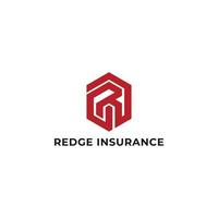 Abstract initial letter RI or IR logo in red color isolated in white background applied for insurance brokerage logo also suitable for the brands or companies have initial name IR or RI. vector