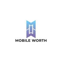 Abstract initial letter MW or WM logo in blue-violet color isolated in white background applied for digital law company logo also suitable for the brands or companies have initial name WM or MW. vector