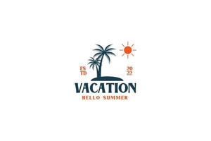 Beach Vacation Logo Design Template vector