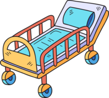 Hand Drawn patient bed illustration png