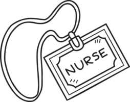ilustração de etiqueta de enfermeira desenhada de mão png